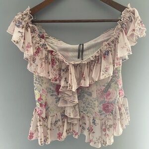 ANTHROPOLOGIE - Ruffle Floral Top
